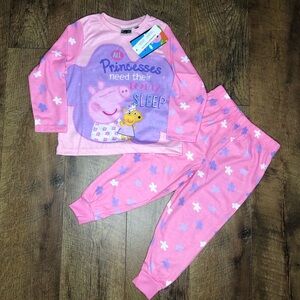 Peppa Pig Long Sleeve Jogger Pants Pajama Set Pink Size 18 to 24 months